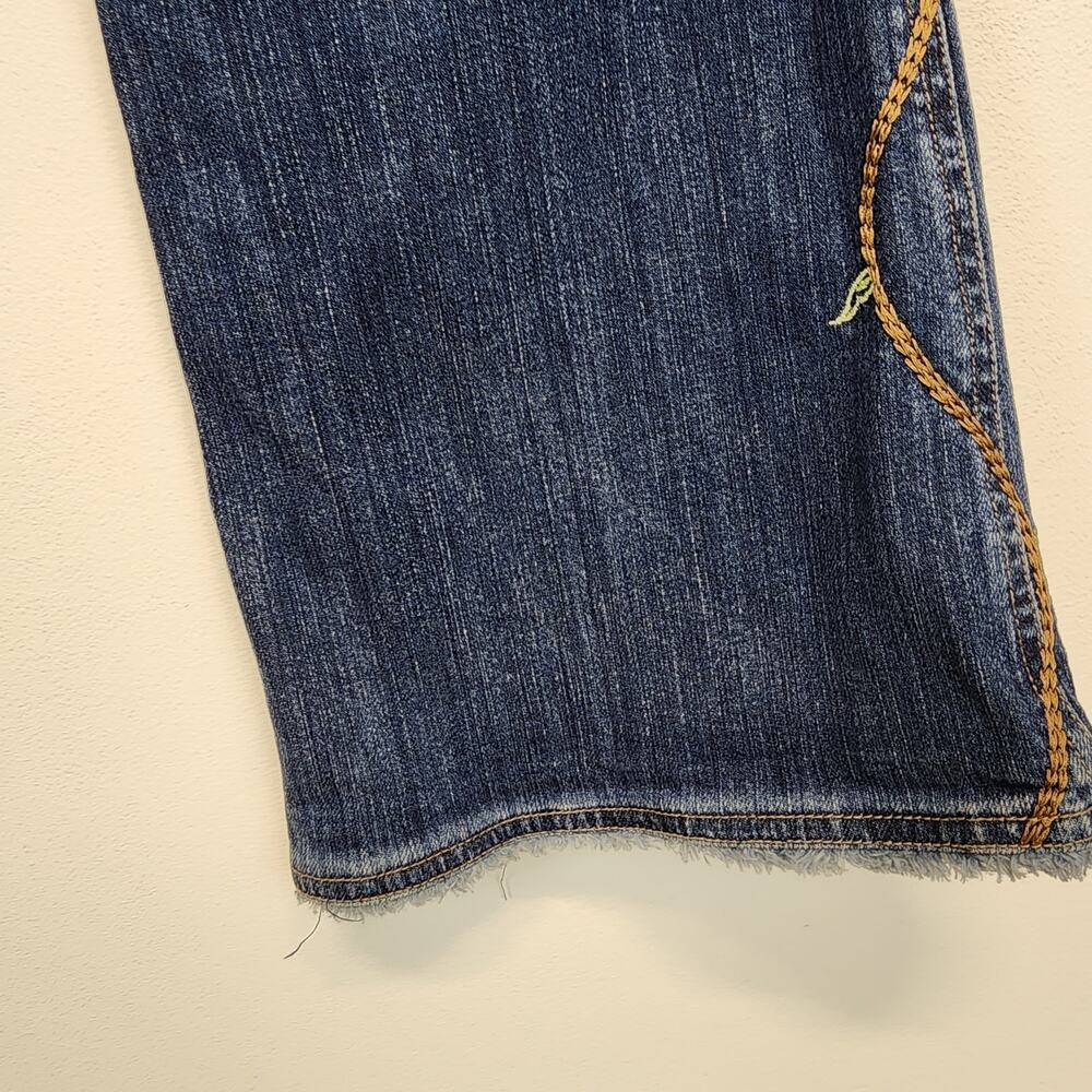 Bandolino Womens Floral Embroidered Jeans Size 8 30" Frayed Pockets Vintage Y2K - Picture 5 of 11